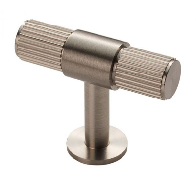 Lines T-bar Knob 50mm - Satin Nickel