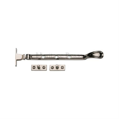 12Inch Victorian Casement Window Stay - Polished Nickel