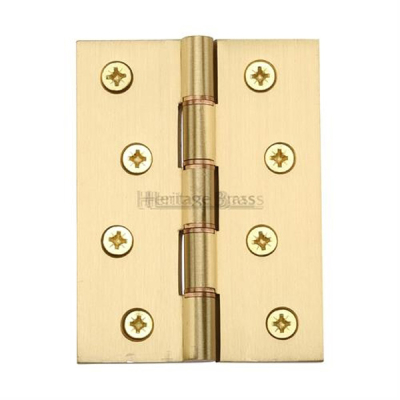 Brass DPBW Butt Hinge 4Inch x 3Inch (Pair) - Satin Brass