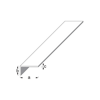 Unequal Sided Angle 1m x 30mm x 20mm - Silver Anodised Aluminium