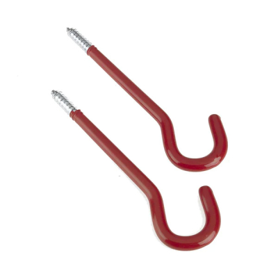 Small Round Screw-In Hook 95mm (2 Pack) (10kg Max Load) - Red