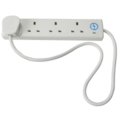 Trailing Socket 240 Volt Anti-Surge 4 Way Socket 13 Amp 2 Metre