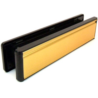 UPVC Letterbox 300 x 70mm - Gold & Black