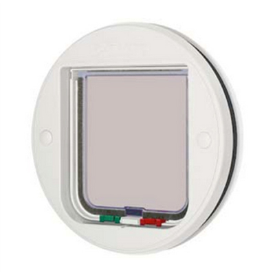 Locking Cat Flap for Glass - White