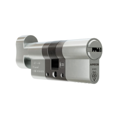 40/50 (Ext/Int) 3* Euro Cylinder / Thumbturn KD - Satin Nickel