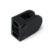 63 x 45mm D Shaped Glass Clamp (10mm Glass) - Black
