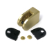63 x 45mm D Shaped Glass Clamp (10mm Glass) - Satin Brass