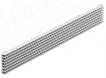 Ventilation Grill Matt Silver, 480 x 56-104 mm, louvre type - Various Sizes