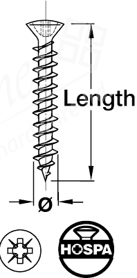 Hospa Screw Rh Nickel 3.5x17mm
