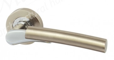 Arkles Lever Handle on Rose - Polished/Satin Nickel