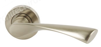 Olton Lever Handle Sprung on Rose - Satin Nickel