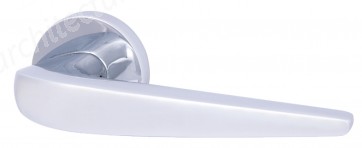 Rocket Lever Handle on Rose - Polished Chrome