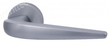 Rocket Lever Handle on Rose - Matt Brushed Chrome