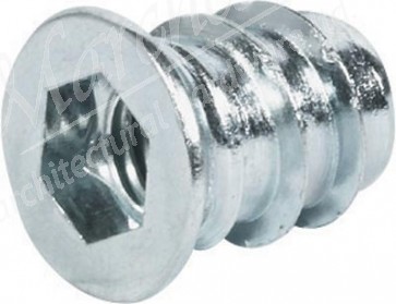 Screw-in sleeve, M10 internal thread, hexagonal socket head, zinc-plated steel