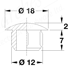 Cover Cap White 18x12mm