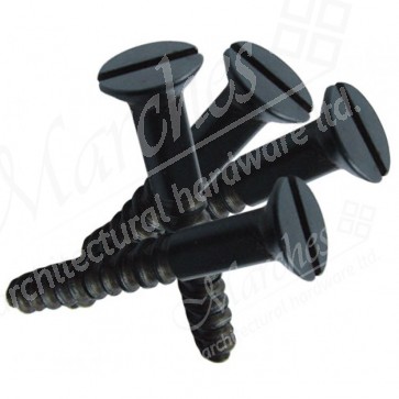 Slotted Black Countersunk Screw (100) - Various Sizes