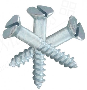 8 x 2" Slotted Countersunk Screws Steel (Zinc)