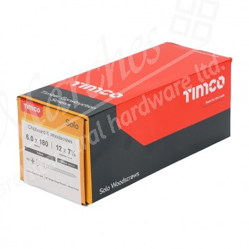 6.0 x 180 Solo Woodscrews - PZ - Double Countersunk - Yellow (100)