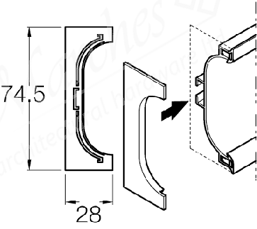 Grey Plastic Cap 74.5x28mm