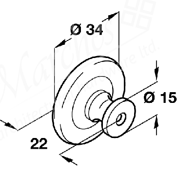 Knob Matt Nickel 34x22mm