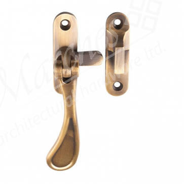 Victorian Reversible Casement Fastener - Antique Brass