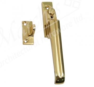 Locking Night Vent Fastener - Polished Brass