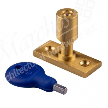 Locking Stay Pin + Key - Satin Brass