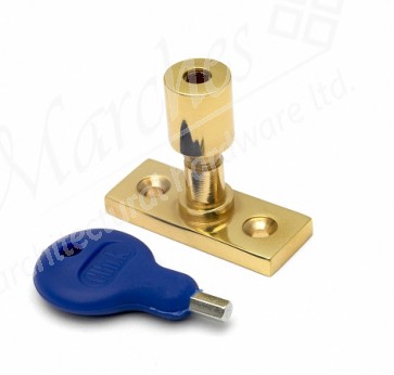 Locking Stay Pin + Key - Polished Brass