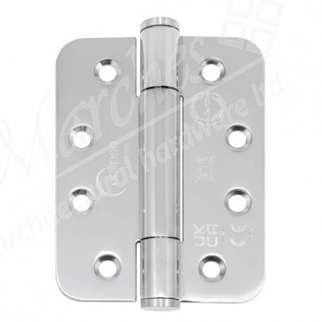 102 x 76 x 3mm Concealed Bearing Radius Hinge Polished Stainless Steel (Grade 201) - Pair