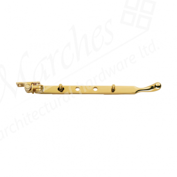 Carlisle 10" Bulb End Casement Window Stay Polished Brass