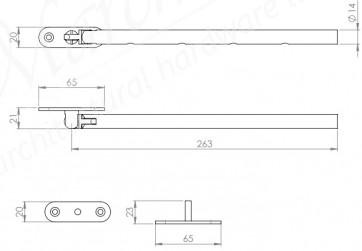 10'' Casement Window Stay - Satin Stainless Steel