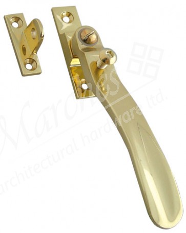Wedge Locking Fastener For Sealed Windows Polished Brass