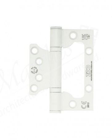 100 x 79 x 3mm Flush Hinge - Powder Coated White (Grade 201 SS) (Pair)