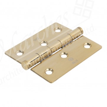 76 x 66 x 2mm Slim Knuckle Window Hinge - PVD Polished Brass (Grade 316) (Each)