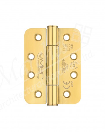 102 x 76 x 3mm Radius Concealed Bearing Hinge (Grade 201) -  PVD Brass (PR)