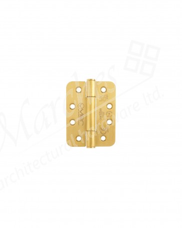 102 x 76 x 3mm Radius Concealed Bearing Hinge (Grade 201) -  PVD Satin Brass (PR)