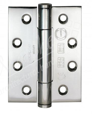 102 x 76 x 3mm Concealed Bearing Hinge Polished Stainless Steel (PSS, Grade 304) - Pair