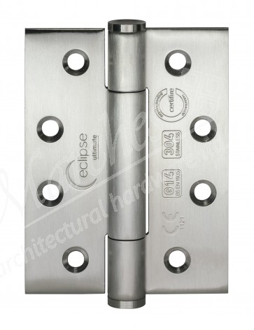 102 x 76 x 3mm Concealed Bearing Hinge Satin Stainless Steel (SSS, Grade 304) - Pair