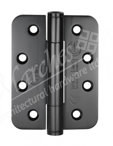 102 x 76 x 3mm Concealed Bearing Radius Hinge Black (Grade 304) - Pair