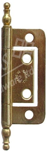 2” Finial Flush Steel Hinge Brass Plated (pair)