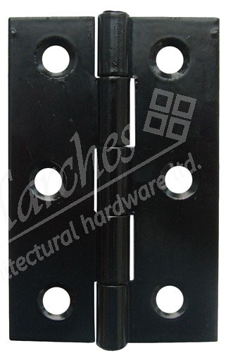 3" Light Duty Steel Butt Hinges (Pair) - Black