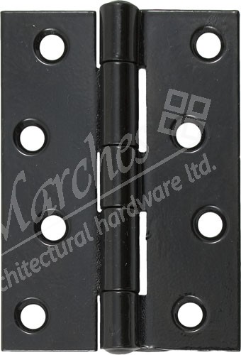 4" Heavy Duty Steel Butt Hinges (Pair) - Black 