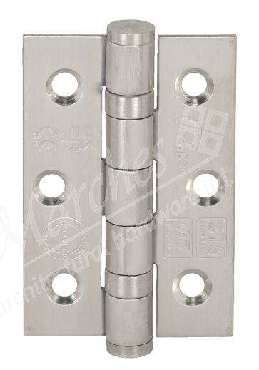 76 x 51 x 2mm  Ball Bearing Butt Hinge Grade 316 - SSS