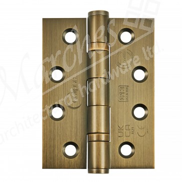 Eclipse 4" Fire Rated Ball Bearing Butt Hinge (Pair) - Antique Brass