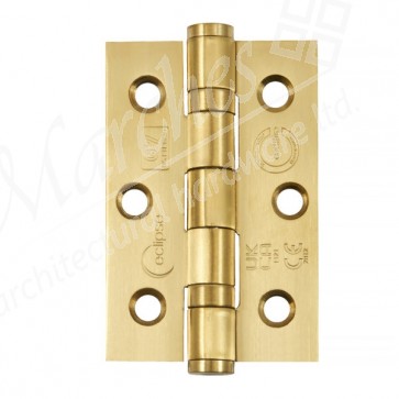 Eclipse 3" Fire Rated Ball Bearing Butt Hinge (Pair) - Satin Brass