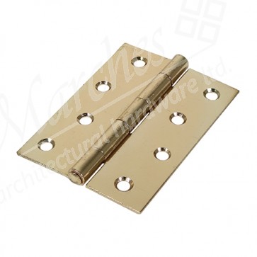 4" Steel Butt Hinges (pair) - Electro Brassed