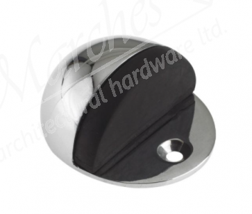 Oval Door Stop - Floor Mounted (40 x 48mm) - Polished Chrome