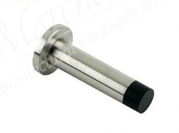 Cylinder Door Stop with Rose 70mm - Satin Stainless Steel