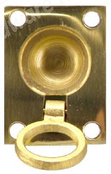 Flush Ring Pull 50 x 63mm - Polished Brass