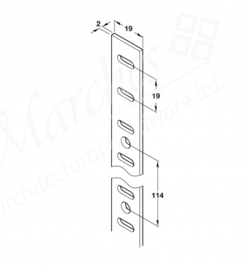 Flat Bookcase Strip 1.83m - White